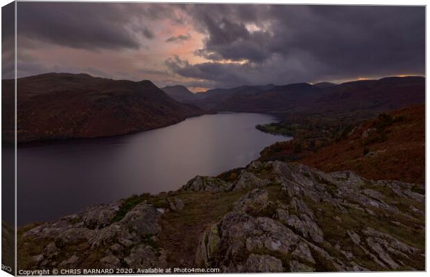 Storm Clouds Over Ullswater Canvas Print by CHRIS BARNARD