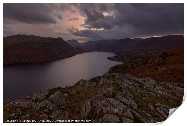 Storm Clouds Over Ullswater Print by CHRIS BARNARD