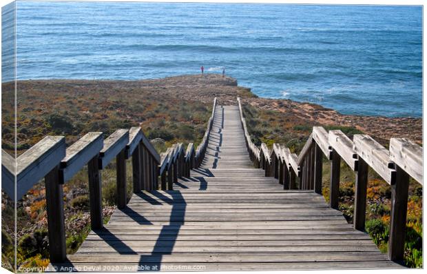 Stairway to Sea in Aljezur Canvas Print by Angelo DeVal