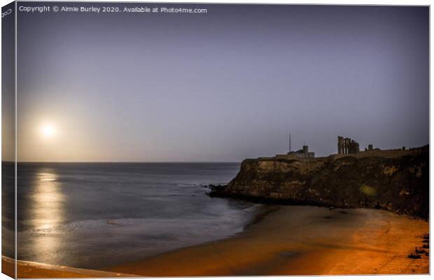 Tynemouth Priory by Moonlight Canvas Print by Aimie Burley
