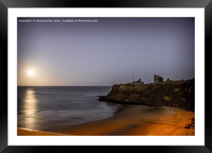 Tynemouth Priory by Moonlight Framed Mounted Print by Aimie Burley