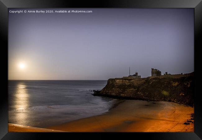 Tynemouth Priory by Moonlight Framed Print by Aimie Burley