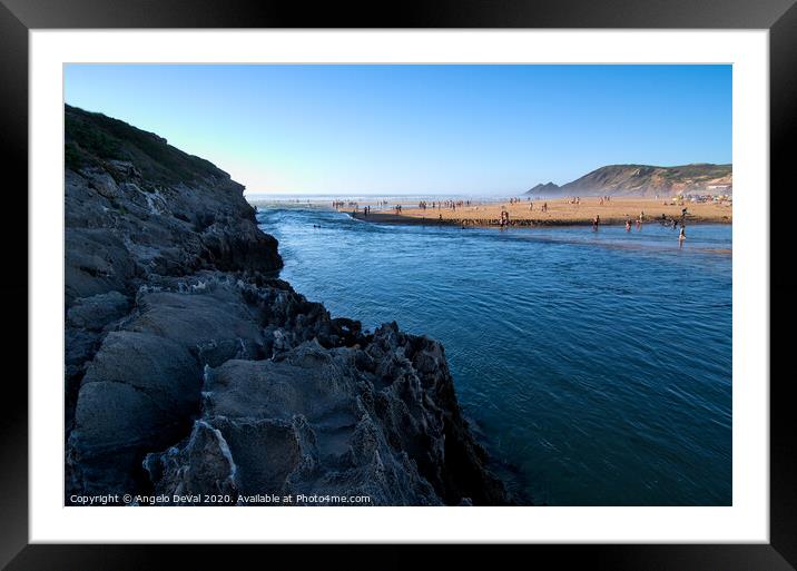 Amoreira Beach and Aljezur River Framed Mounted Print by Angelo DeVal