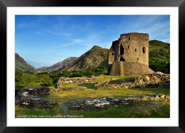 Dolbadarn Castle at the end of the day. Framed Mounted Print by Philip Veale