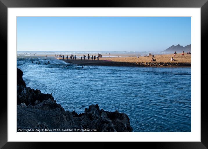 People's Joy in Amoreira Beach Framed Mounted Print by Angelo DeVal