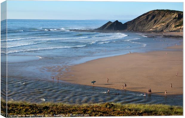 Amoreira beach overview in Aljezur Canvas Print by Angelo DeVal