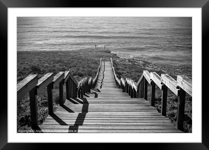 Stairway to Sea in Aljezur in Monochrome Framed Mounted Print by Angelo DeVal