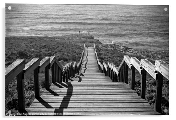 Stairway to Sea in Aljezur in Monochrome Acrylic by Angelo DeVal