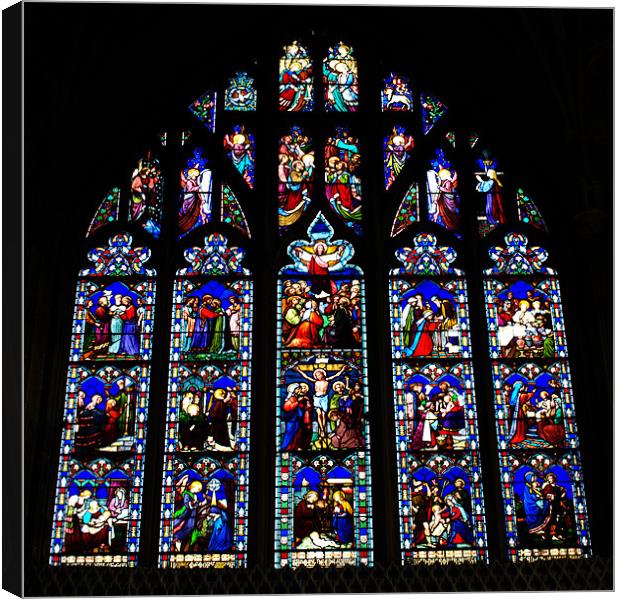 Christchurch Priory stained glass window Canvas Print by Chris Day