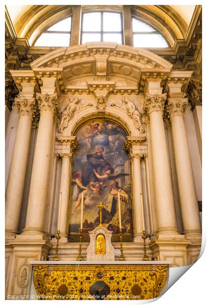 Golden Altar Santa Maria della Salute Church Basilica Venice Italy  Print by William Perry