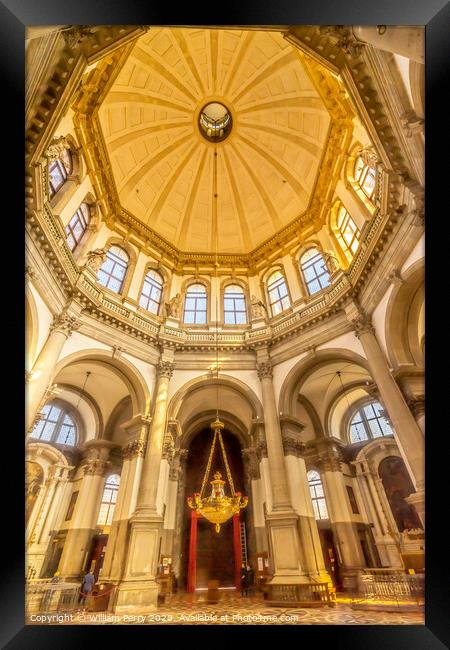 Santa Maria della Salute Church Basilica Dome Venice Italy  Framed Print by William Perry