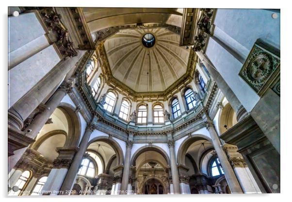 Santa Maria della Salute Church Basilica Dome Venice Italy  Acrylic by William Perry
