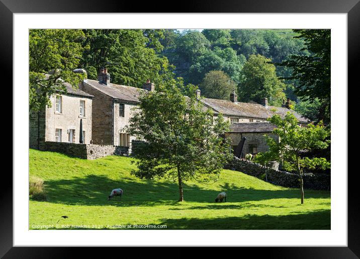 Kettlewell Cottages Framed Mounted Print by Rob Hawkins