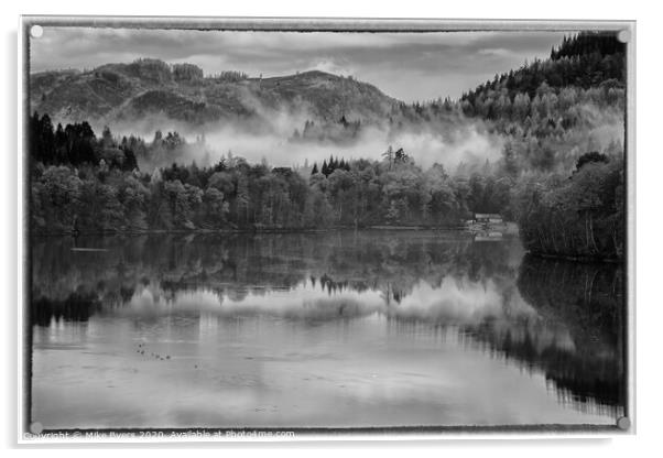 Misty Loch Faskally (Mono) Acrylic by Mike Byers
