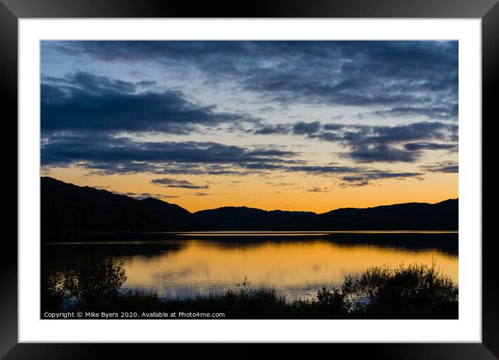 Loch Awe Sunset Framed Mounted Print by Mike Byers