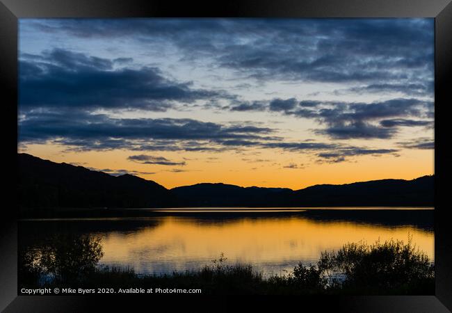Loch Awe Sunset Framed Print by Mike Byers