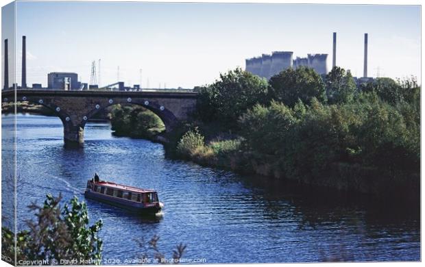 River Aire at Ferrybridge, West Yorkshire Canvas Print by David Mather