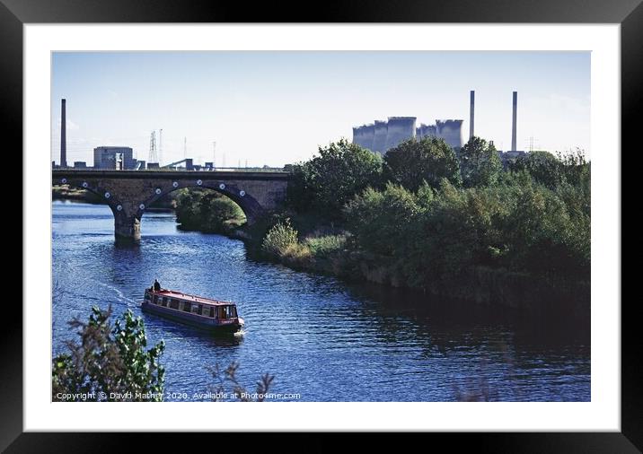 River Aire at Ferrybridge, West Yorkshire Framed Mounted Print by David Mather