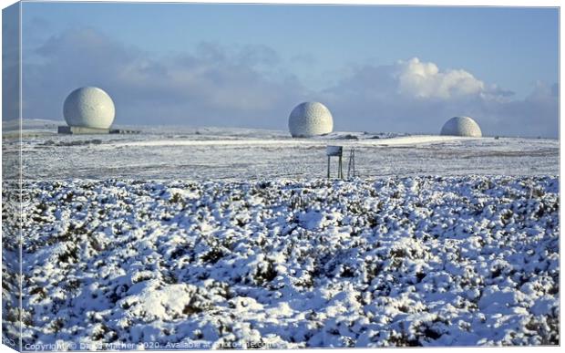 RAF Fylingdales 'Golf Balls' early warning system in 1994 Canvas Print by David Mather