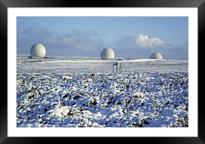 RAF Fylingdales 'Golf Balls' early warning system in 1994 Framed Mounted Print by David Mather