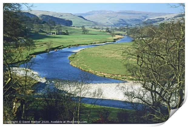 The River Wharfe near Grassington, North Yorkshire Print by David Mather