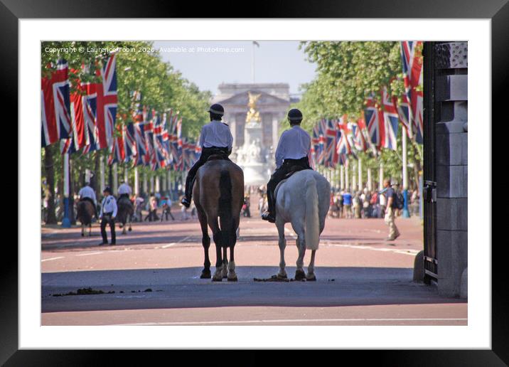 Mounted Police, Buckingham Palace Framed Mounted Print by Laurence Tobin