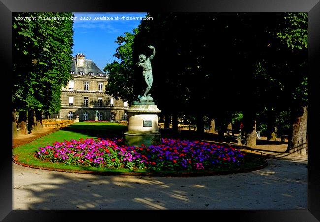 Dancing Satyr Statue, Luxembourg Gardens, Paris Framed Print by Laurence Tobin