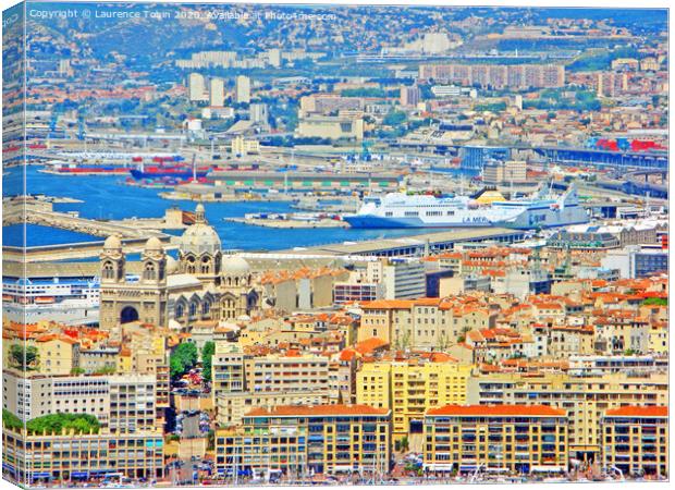 Birds Eye view of Marseilles, France Canvas Print by Laurence Tobin