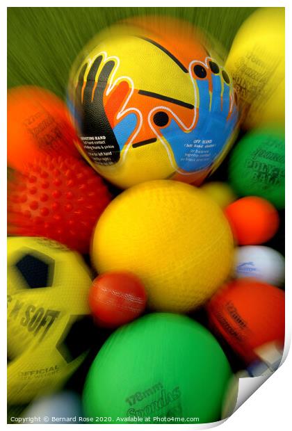Sports Ball Collective Print by Bernard Rose Photography