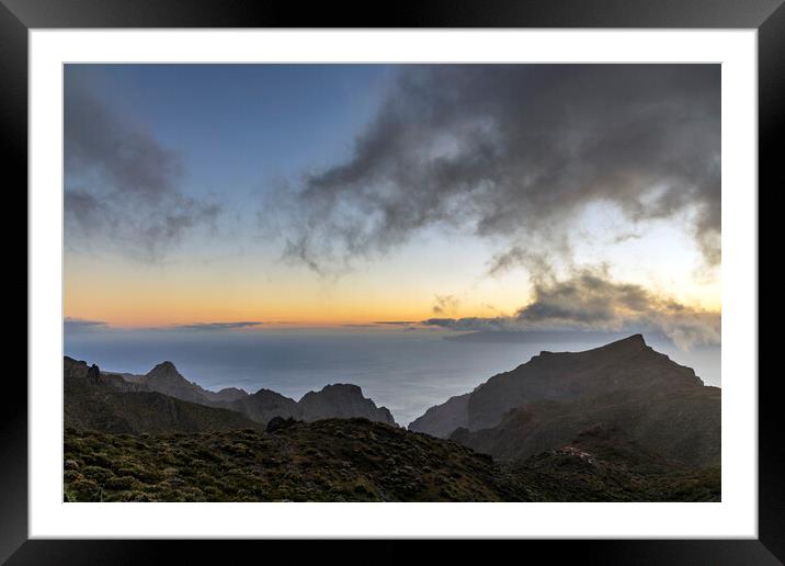 Twilight over Masca Framed Mounted Print by Phil Crean