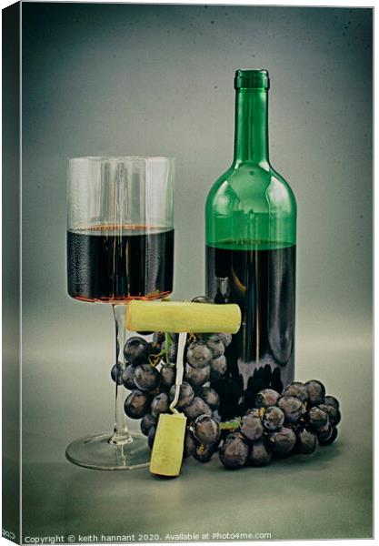 Wine grapes glass  Canvas Print by keith hannant