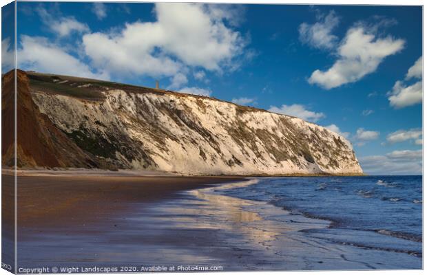 Culver Cliff Isle Of Wight Canvas Print by Wight Landscapes