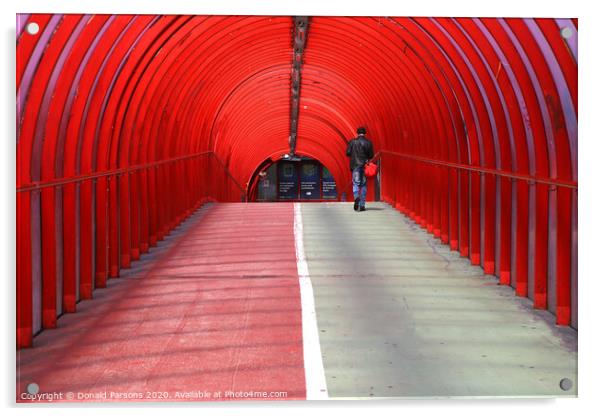 Footbridge to SECC, Glasgow Acrylic by Donald Parsons