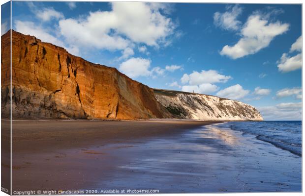 Red Cliff And Culver Cliff Canvas Print by Wight Landscapes