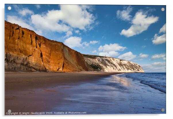 Red Cliff And Culver Cliff Acrylic by Wight Landscapes