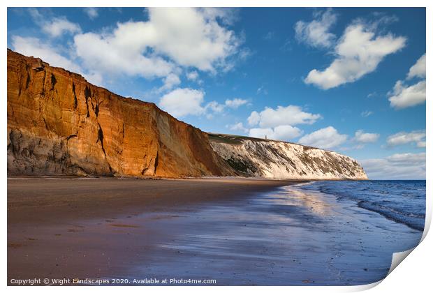 Red Cliff And Culver Cliff Print by Wight Landscapes