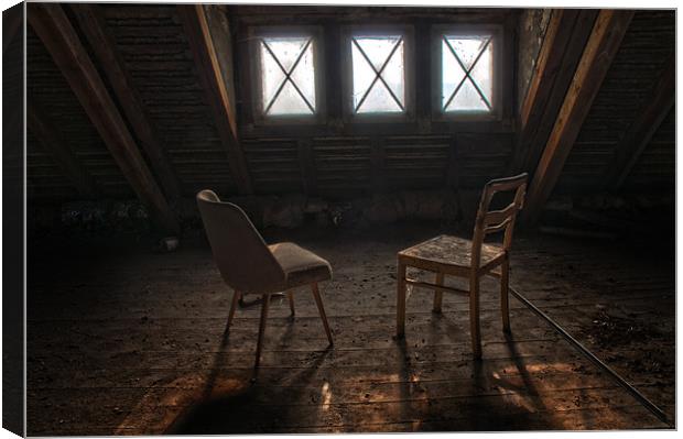 Two seats three windows Canvas Print by Nathan Wright