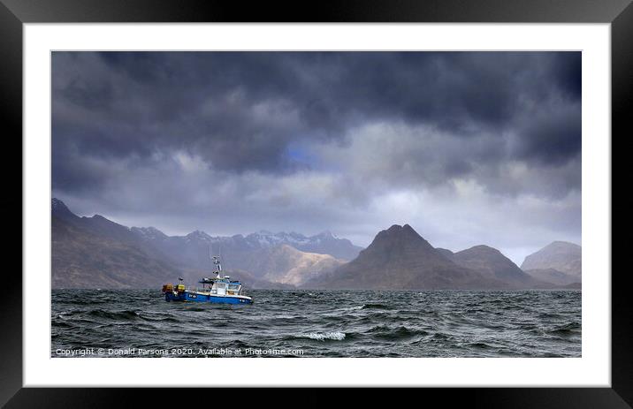 Stormy Mooring In Loch Scavaig, Skye Framed Mounted Print by Donald Parsons