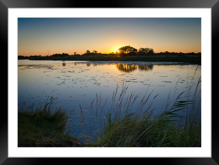 Tranquil Sunset over Historic Military Lake Framed Mounted Print by Peter Bolton