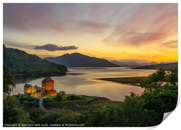 Eilean Donan Castle sunset Print by Northern Wild