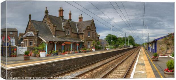 Chathill Train Station, Northumberland Colour Canvas Print by Philip Brown