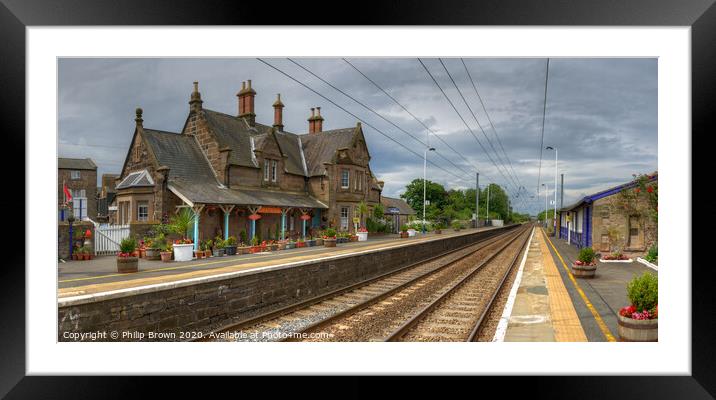 Chathill Train Station, Northumberland Colour Framed Mounted Print by Philip Brown
