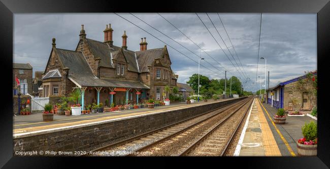 Chathill Train Station, Northumberland Colour Framed Print by Philip Brown