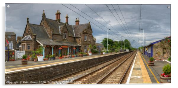 Chathill Train Station, Northumberland Colour Acrylic by Philip Brown
