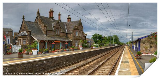 Chathill Train Station, Northumberland Colour Print by Philip Brown