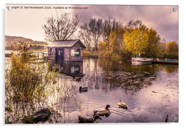 Llangorse Lake Boat Hut Acrylic by Joel Woodward