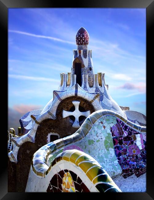 Park Guell- Gaudi, Barcelona Framed Print by JM Ardevol