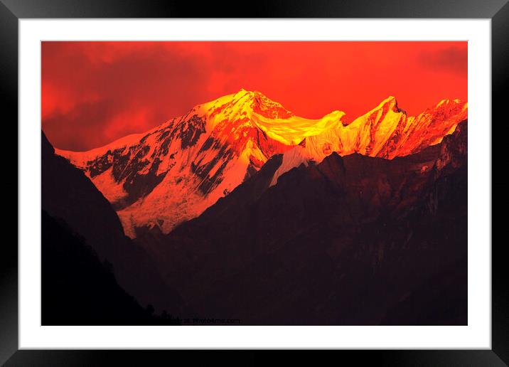 Himalayan sunset Framed Mounted Print by Ashley Cooper