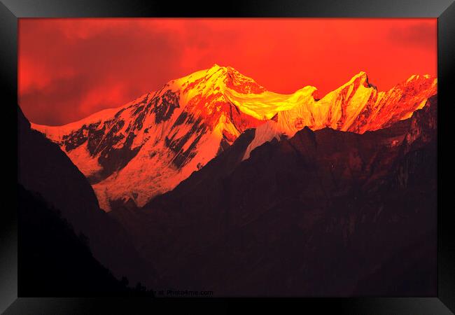 Himalayan sunset Framed Print by Ashley Cooper