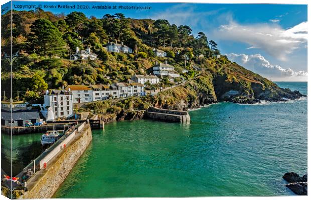 the harbour entrance at polperro in cornwall Canvas Print by Kevin Britland